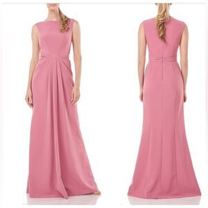 NWT Kay Unger Sansa Bateau Neck Gown Heather Rose Sz 4